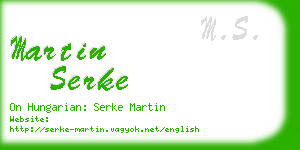 martin serke business card